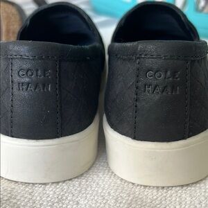 Cole Haan Black Slip-On Flats with Textured Upper
